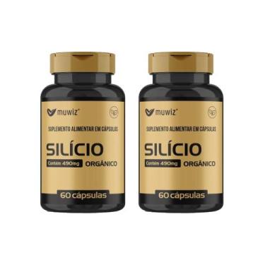 Imagem de Kit 2x Silício Orgânico 490mg 2x60 Cáps Muwiz Sabor:Sem sabor, Sem sab