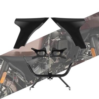 Imagem de HCmotorku Carenagens laterais protetor de spoiler defletor de vento capa do kit de carenagem inferior apto para Harley Touring CVO Road Glide ST FLTRXSTSE FLTRXSE 2023-Later (preto brilhante plano)