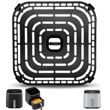 Imagem de Frigideira Air Fryer para fritadeira Air Fryer TurboBlaze 6 Qt, antiaderente 21 cm x 21 cm, peças de reposição para fritadeira a ar quadrada, acessórios de churrasqueira, bandeja de placa de crimpagem