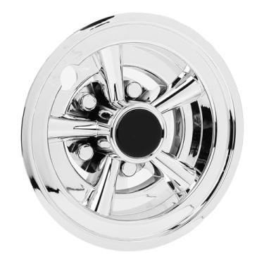 Imagem de POENVFPO Tampas de Cubo de Carrinho de Golfe de 8 Polegadas, Capas de Roda Prateadas Cromadas para Carro de Clube EZGO, Conjunto de Substituição de Calotas de Plástico ABS de 4 para Proteção e Estilo