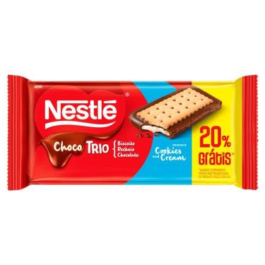 Imagem de Choco Trio Nestlé Chocolate Biscoito e Recheio Cookies and Cream 90g Ganhe 20%