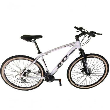 Imagem de Bicicleta Aro 29 Gti Roma Alumínio 21v Freio A Disco Garfo Suspensão Pneu Faixa Bege - Branco Tam.17