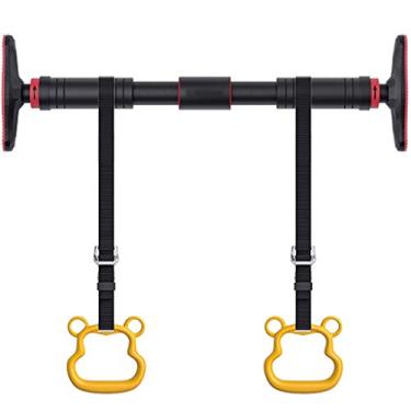 Imagem de Barras de puxar barra de pullup ferro academia casa parede interna barra pull-up fitness barra superior ajustável equipamento de fitness sem necessidade de perfurar (preto 116)