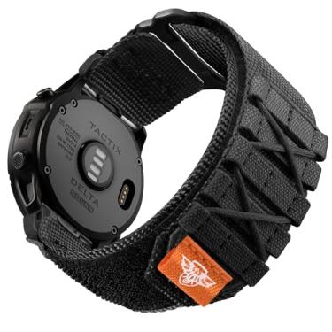 Imagem de Bandletic Pulseira de relógio tática de nylon compatível com Garmin Fenix 8 de 51 mm, 7X, 6X, 5X, 5X, 26 mm, ajuste rápido, para Fenix 7X 6X Pro/5X Plus/3/3 HR/Instinct 2X Solar 3 de 50 mm/Enduro
