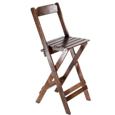 Imagem de CADEIRA BISTRO DE MADEIRA DOBRAVEL BALCAO COPA BAR cadeiras dobráveis para Balcão, Varanda e Área de Churrasco - Confortável e Portátil(IMBUIA)