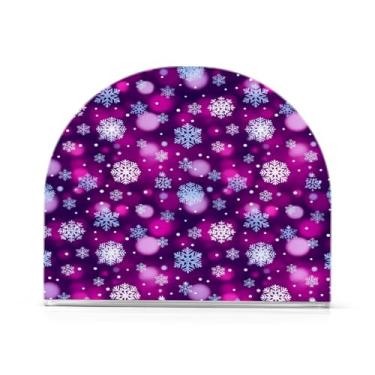 Imagem de Qilmy Lindo suporte de guardanapo acrílico de flocos de neve de Natal, porta-guardanapos para mesas cozinha restaurante decoração de casa, suporte decorativo moderno para guardanapos de coquetel de