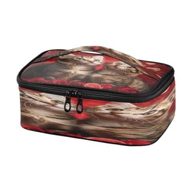 Imagem de Burbuja Lancheira térmica para gatos rosas para homens e mulheres, mini lancheira reutilizável Lancheira portátil com alça para trabalho, viagem, piquenique