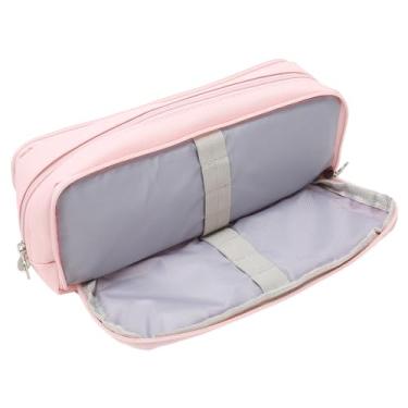 Imagem de Ymiko Estojo para Caneta, 3 Compartimentos, Lona, ​​grande Capacidade, Bolsa para Lápis, para Viagens Escolares, Com Armazenamento Portátil para Canetas, Lápis, Marcadores