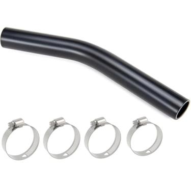 Imagem de YSIL Mangueira de pescoço de enchimento de combustível de gasolina 3,5 cm ID 45 graus 39,5 cm Comprimento Mangueira de enchimento de tanque de gás reforçada com 4 braçadeiras