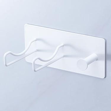 Imagem de XILIMEN Suporte de secador de cabelo montado na parede, suporte universal para secador de cabelo, cabide de armazenamento para secador de cabelo com plugue e gancho de cabo, organizador de ferramentas