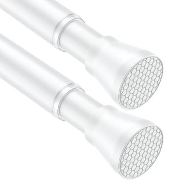 Imagem de Trilho de cortina de teto, trilho de cortina, suporte de teto/varão de cortina de chuveiro montado na parede, trilho de cortina dourado dobrável para trailer, banheiro, garagem (suporte na parede, 600