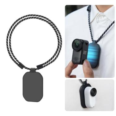 Imagem de Suporte magnético no peito para DJI OSMO Nano, DJI MIC, cordão pendente de pescoço de liberação rápida POV Vlogging para câmera Insta360 GO 3/3S