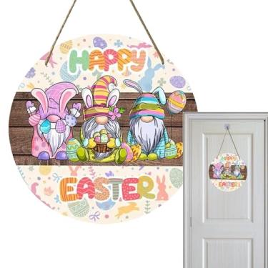 Imagem de Coroa de Páscoa - Placa de Coelho em para Primavera,Placa Decorativa de Porta para Feriados - Para Parede Porta Janela Entrada Interior Exterior