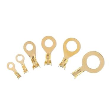 Imagem de ROUPWKWO 500 peças M3/M4/M5/M6/M8/M10 terminais de crimpagem de cobre terminais de crimpagem de cabo conector de fio não isolado DIY kit sortido (M6)