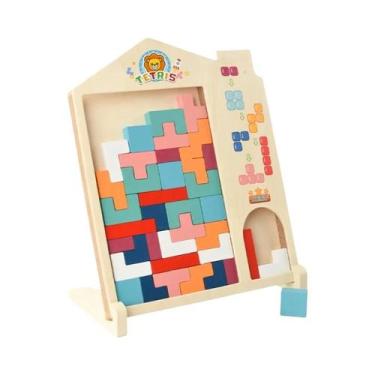 Imagem de Quebra-Cabeças 3D Coloridos De Madeira, Brinquedo Educativo Para Crian