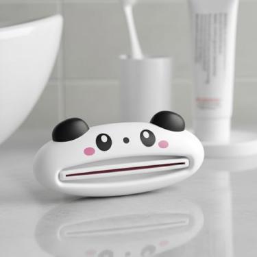 Imagem de Dispensador de pasta de dente com desenho animado, rolo espremedor de pasta de dentes para cremes/limpador facial/cuidados com a pele, 9 x 4 cm (Panda)