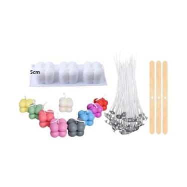 Imagem de Conjunto De Moldes De Silicone Para Velas Em Forma De Cubo 3D DIY Para
