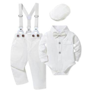 Imagem de Terno para bebês SANMIO, 4 peças de roupa de batismo e Páscoa, 0-24M