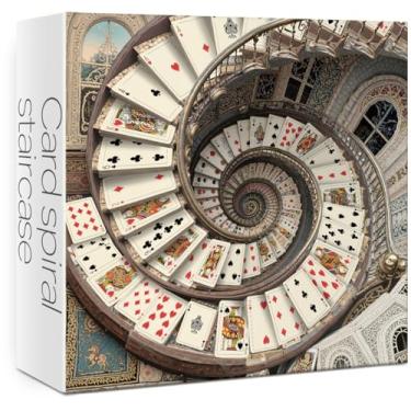 Imagem de Vintage Card Spiral Staircase Puzzles for Adults 1000 Pieces. Fantasy Playing Card Jigsaw Puzzles. Challenging Cool,Magic,Art Puzzles