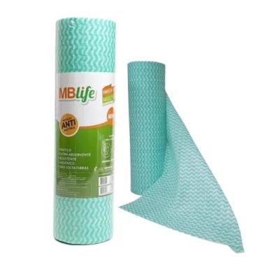Imagem de Pano de Limpeza Microfibra Multiuso Rolo MBlife Azul Laranja ou Verde 