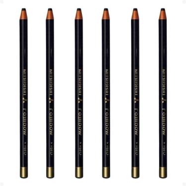 Imagem de Kit Mitsubishi Rainbow: 6 Lápis Dermatográfico Preto 7610-24