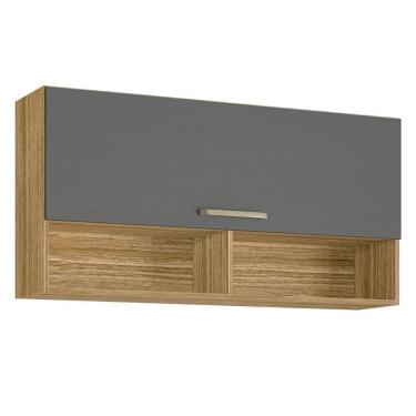 Imagem de Armário Suspenso com 2 Nichos Skin Freijó Gris