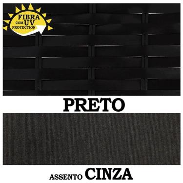 Imagem de Balanço Suspenso Ninho Preto E Almofada Impermeável Cinza