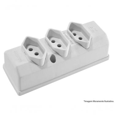 Imagem de Tomada Barra Hercules 2P+T 3 Tom Cinza 20A