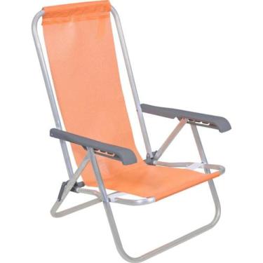 Imagem de Cadeira Lazy Reclinável 4 Posições Alumínio Laranja Bel