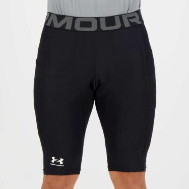 Imagem de Bermuda de Compressão Under Armour Pocket Long Preta, M