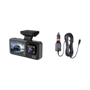 Imagem de Câmera DVR Para Carro 1080P HD Com 3 Canais WIFI, Gravador De Vídeo Co