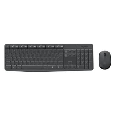 Imagem de Combo Teclado e Mouse Logitech Sem fio MK235 Cinza ABNT2-Unissex