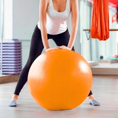 Imagem de Bola Suíça 75cm Laranja Antiestouro Pilates Yoga Alongamento - Dasshau