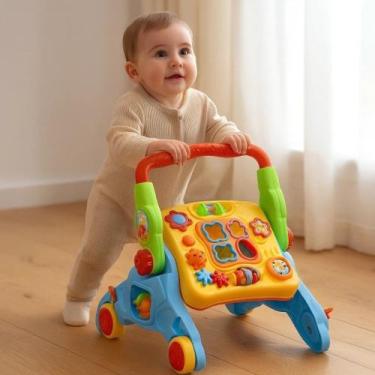 Imagem de Andador Bebê Apoio Empurrador Carrinho Brinquedo Primeiros Passos Cria