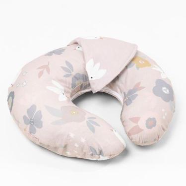 Imagem de Almofada para Amamentação Floral + Capa Pássaros Rosa - Abra Casa