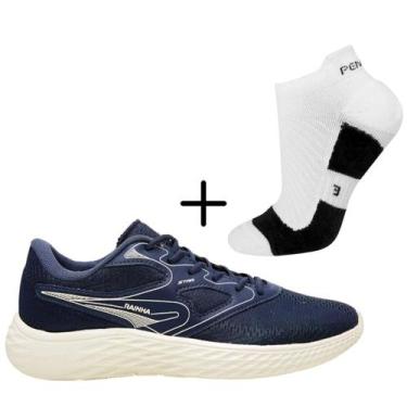 Imagem de Kit 01 Tênis De Corrida Rainha Star Caminhada Esportivo+ 01 Meia Penal