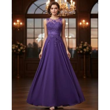 Imagem de Vestido longo Seda Chiffon madrinha festa casamento 2H - Luaserenalond