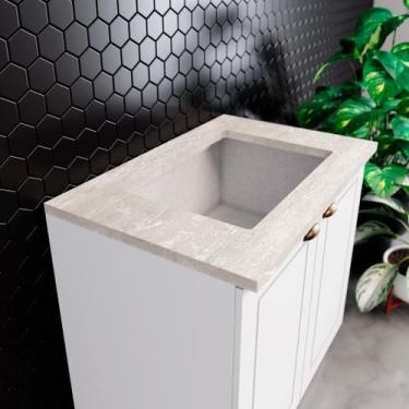 Imagem de Tampo para Cooktop com Recorte para Cozinha 100% MDF Cinza 80cm Emily 