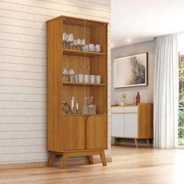 Imagem de Cristaleira para Sala de Jantar Retrô Madri Marrom/Marromle - Móveis B