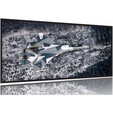 Imagem de Quadros Decorativos Avião Caça 130x60 Moldura Preta 2x2