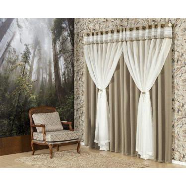 Imagem de Cortina Sala Malibu Semi Blackout 3,00x2,50 Varão Simples 