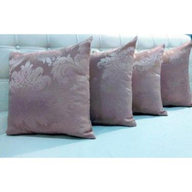 Imagem de Kit 4 Almofadas Decorativas Jacquard Medalhão Rosê 45x45cm