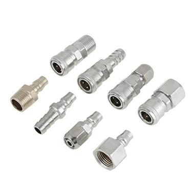 Imagem de Kit de plugue e soquete de ar pneumático, 8 pçs BSP 1/2" conjunto de conectores de plugue de acoplador rápido aplicado a ferramentas pneumáticas, indústria automotiva, compressor de ar