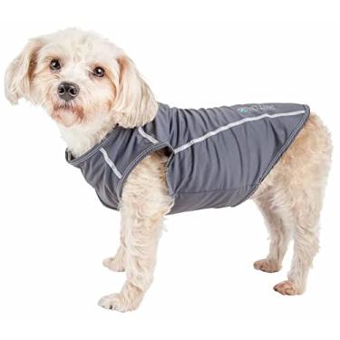 Imagem de Regata Pet Life ® Active 'Racerbark' 4-Way Stretch Performance Active Dog, média, cinza