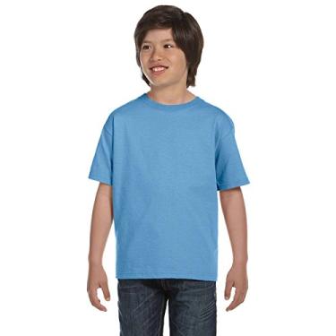 Imagem de Camiseta juvenil Gildan DryBlend 56Oz, 50/50 - Branca - PP - (Estilo # G800B - Etiqueta original), Carolina Blue, L