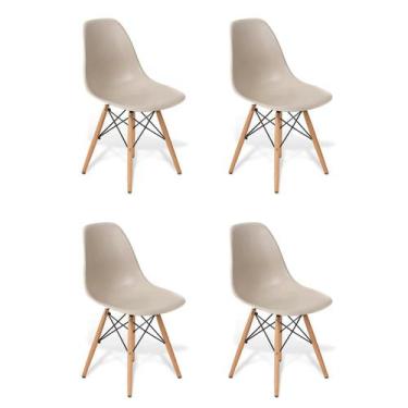 Imagem de Kit 4 Cadeiras Charles Eames Eiffel Wood Design Jantar Fendi - Soffi