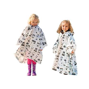 Imagem de Poncho de chuva infantil com capuz (pacote com 4) - Ponchos de chuva descartáveis à prova d'água para crianças - Kit de sobrevivência de emergência - acampamento, caminhadas, viagens e parques