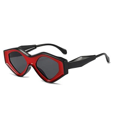 Imagem de Óculos de sol triângulo olho de gato borboleta óculos de sol feminino rosto pequeno personalizado tendência, 4, tamanho único