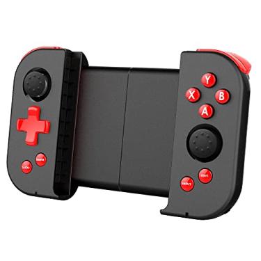 Imagem de Wirel BT Gamepad Portable Stretchable Game Controller com Turbo Function Dual Roer Compatível com Android/iOS Red&Bla