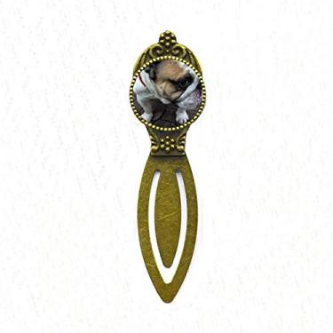 Imagem de Marcador de página com foto de animais Bulldog para animais de estimação retrô para escritório